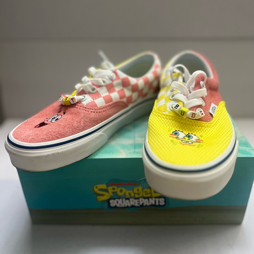 Vans Pink and Yellow SpongeBob Sneakers